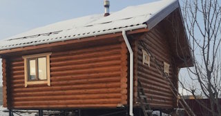 Баня из оцилиндрованного бревна под ключ в Кисловодске - от 135122 рублей